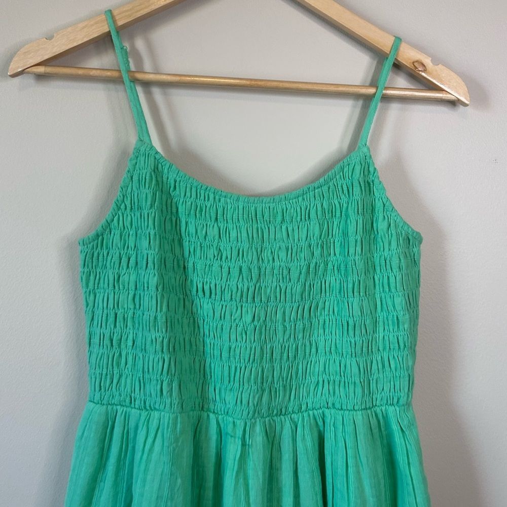 American Eagle Green Sleeveless Smocked Mini Summer Dress Size Medium - Picture 3 of 9